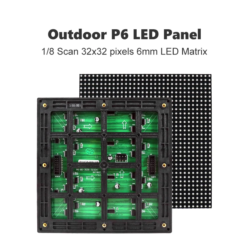 

P6 Outdoor LED Screen Panel Module 192*192mm 32*32 Pixels 1/8 Scan 3in1 SMD Full Color P6 LED Display Panel Module