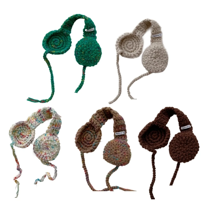 

Crochet Knitted Earflap Headwrap Headband Ear Warmer Earmuffs Winter Hair Muffs