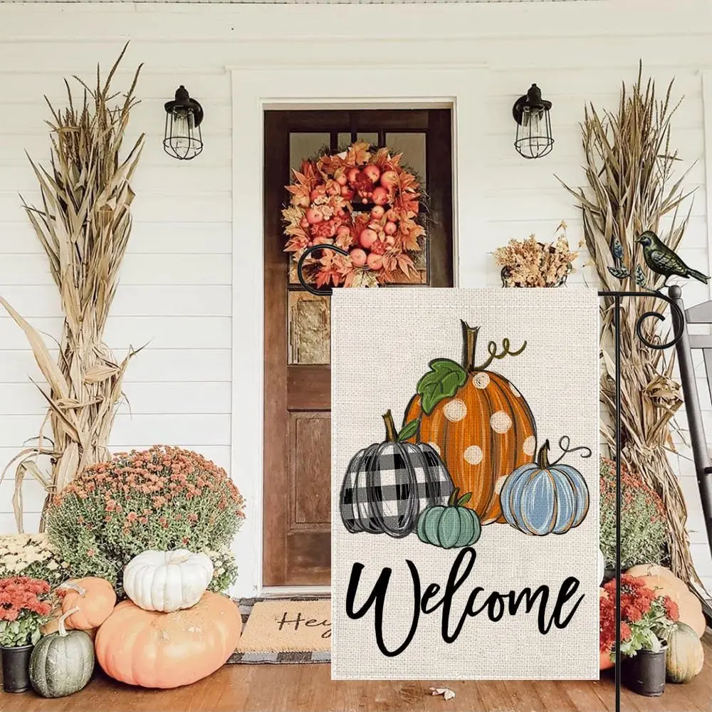 GEEORY Осенний садовый флаг 12 5x18 дюймов двухсторонний маленький декоративный с