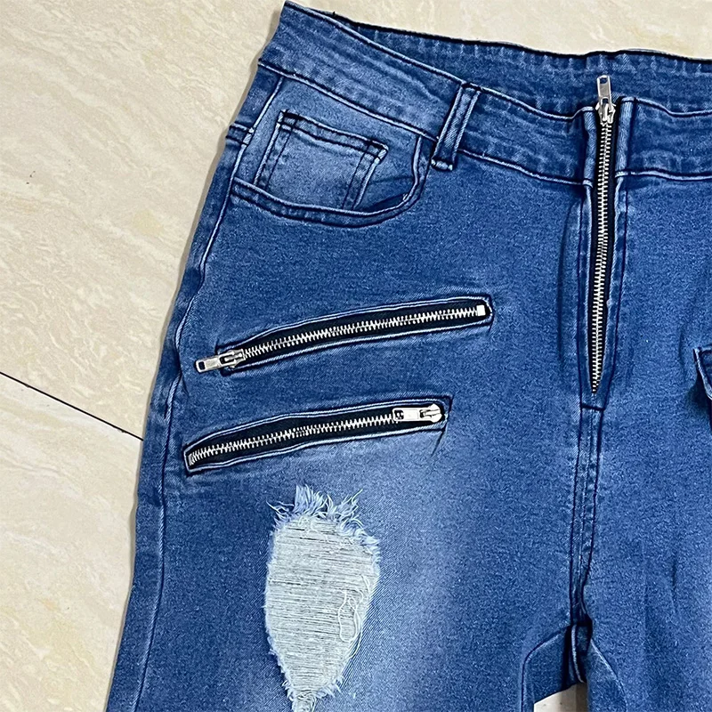 Men's Summer Jeans Everyday Casual Sports Fashion Ripped Pants High Quality Trousers Autumn Classic Blue Black Clothing ジーンズ