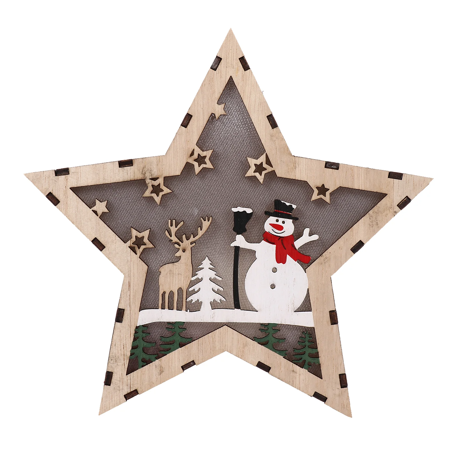 

1Pc Xmas Star-shaped Crafted Festive Luminous Ornament for Kids Home Christmas