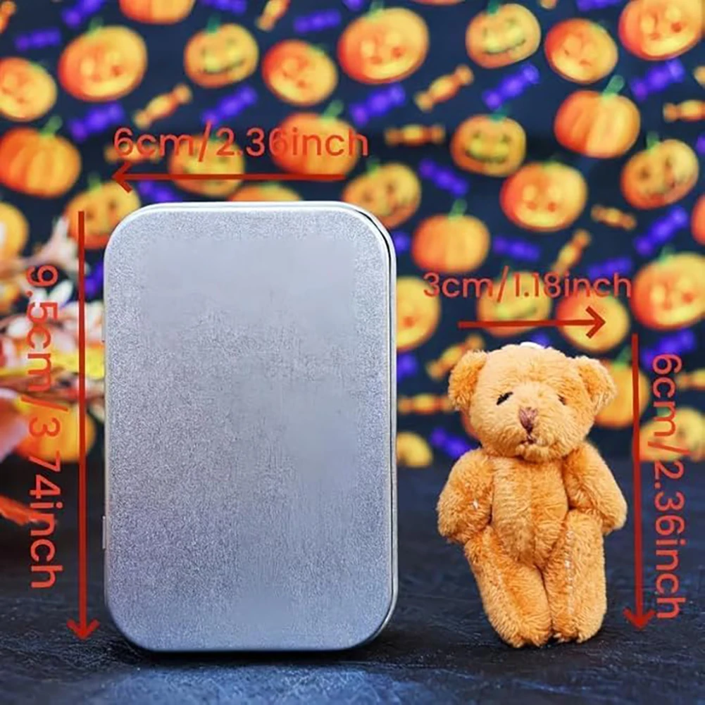 Фото Для Хэллоуина милый медведь Teddys в коробке с ведьмами миниатюрное одеяло метлы тыквы кошка мягкий медведь ручной работы подарок на память №1