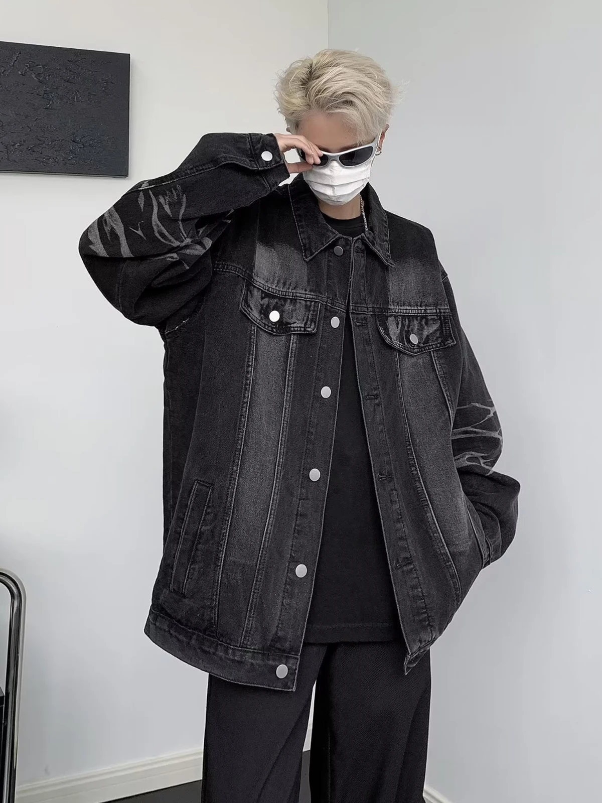 Американский модный бренд потертое джинсовое пальто мужская весенне-осенняя