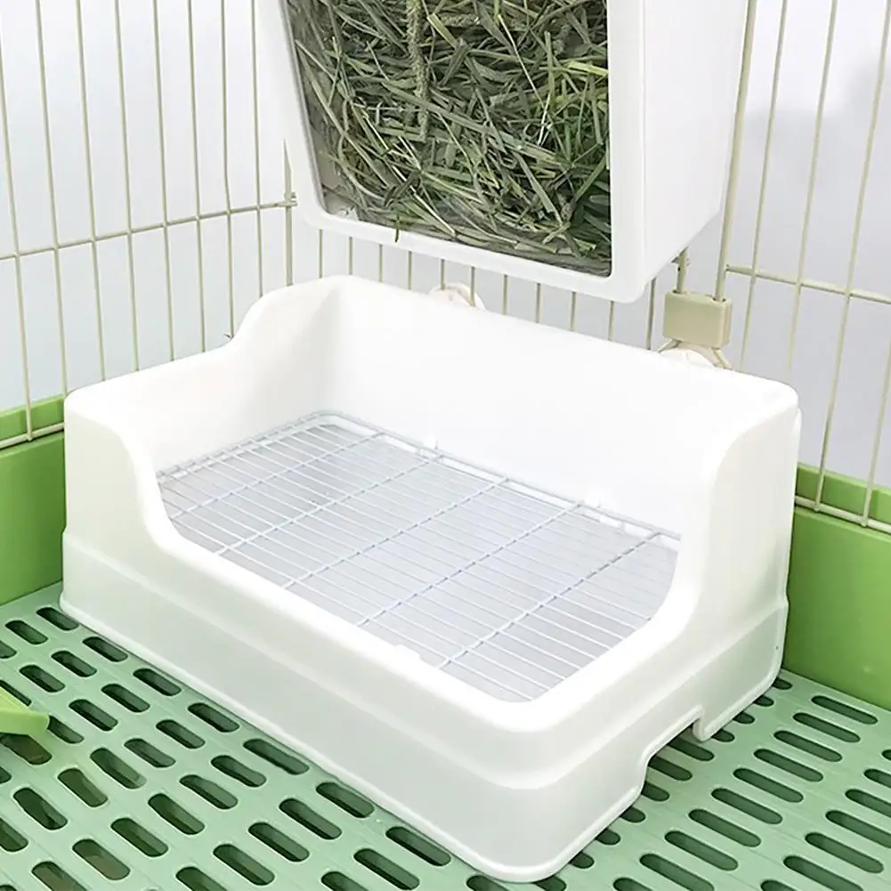 

Large Rabbit Litter Box for Cage, Plastic Potty Trainer Corner Toilet Box for Bunny Guinea Pigs Ferrets Chinchillas Small Animal
