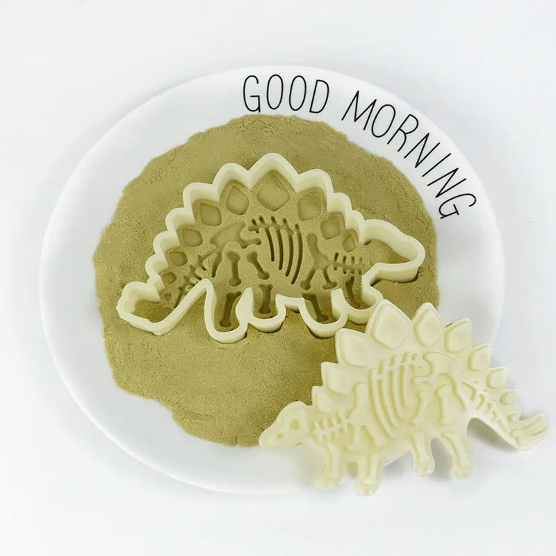 

3pcs Dinosaur Shape Cookie Cutters 3D Plastic Biscuit Mold Biscuit Stamp DIY Fondant Cake Mould Kitchen Baking Pastry Bakeware