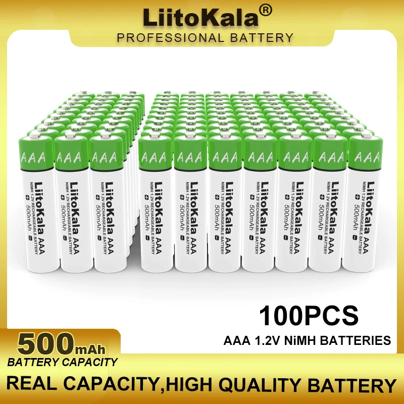 

Перезаряжаемая батарея LiitoKala AAA 100 в 1,2 мАч NiMH подходит для игрушек, мышей, электронных весов и т. д. Оптовая продажа