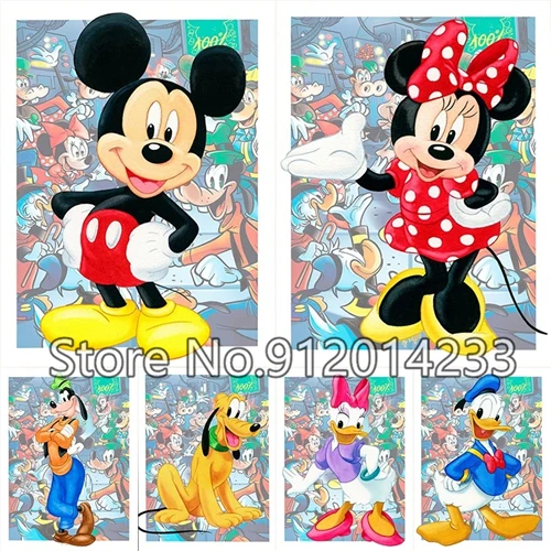 

DIY Disney Diamond Painting Mickey Minnie Donald Duck Daisy Goofy Pluto Cartoon Embroidery Mosaic Rhinestone Cross Stitch Kits