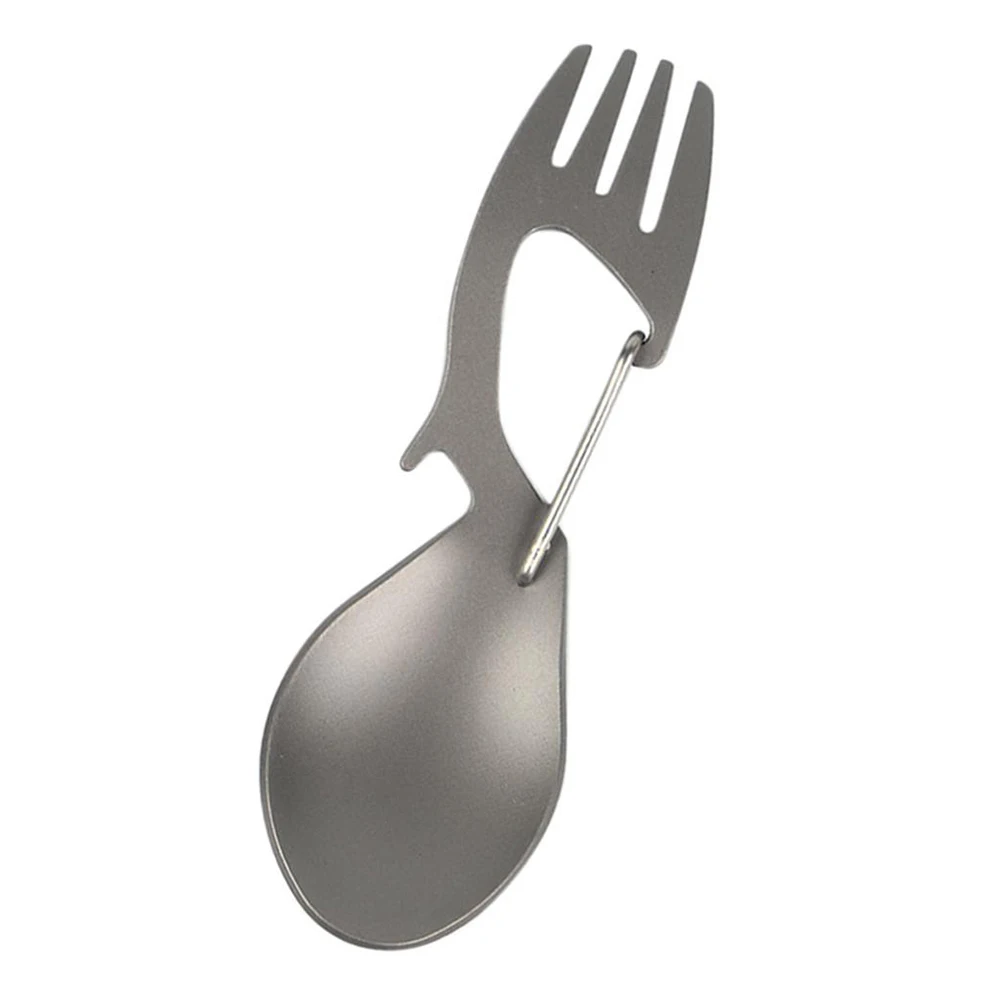 

Camping 3 In 1 Multifunction Spork Spoon Outdoor Tableware Utensil Spoon Bottle Opener Stainless Steel/Titanium Alloy Tableware