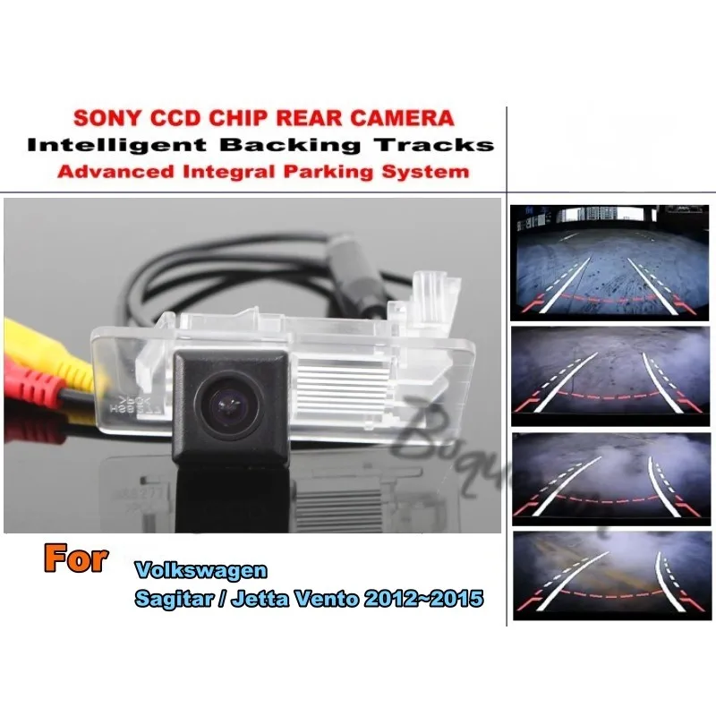 

For Volkswagen VW Sagitar / Jetta Vento 2012~2015 Smart Tracks Chip Camera HD CCD Dynamic Tragectory Rear View Camera