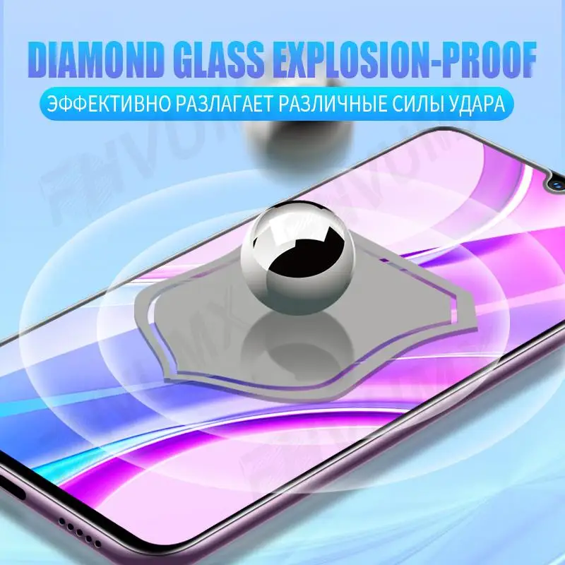 Закаленное стекло с полным покрытием для Xiaomi Redmi 9A 9 9i 9T Note 10 PROMAX PRO Защитная пленка