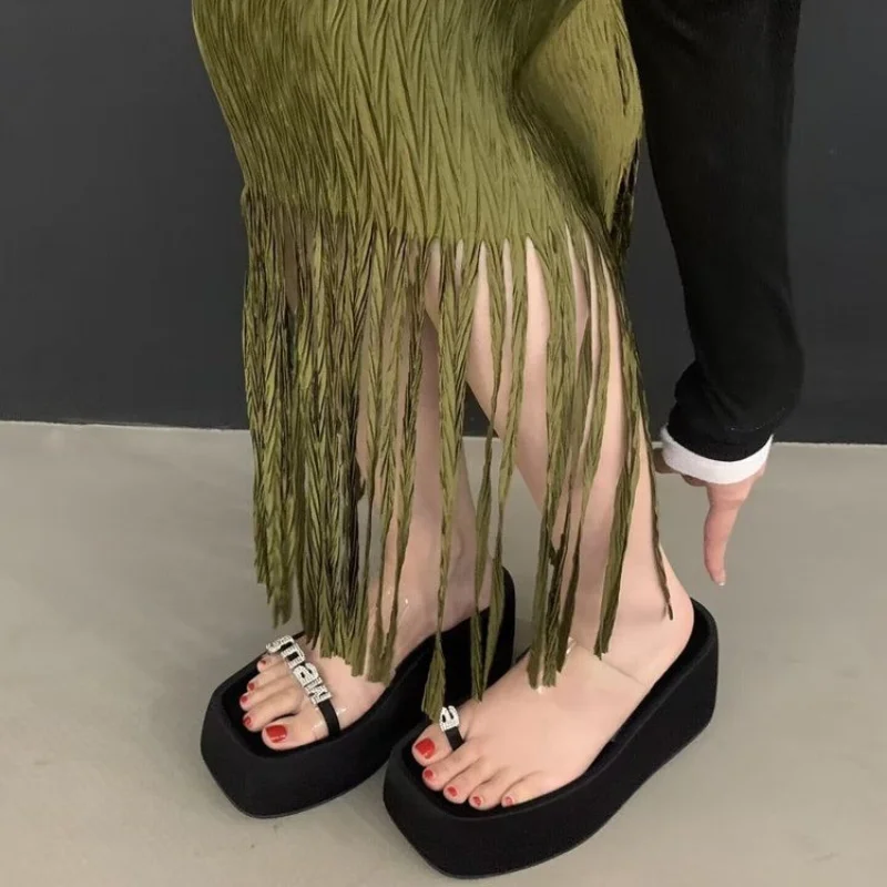 Wedges Platform Shoes Slippers Women Flip Flops Pvc Casual Slides 2023 New Summer Shoes Sandals Slingbacks Dress Lady Zapatillas