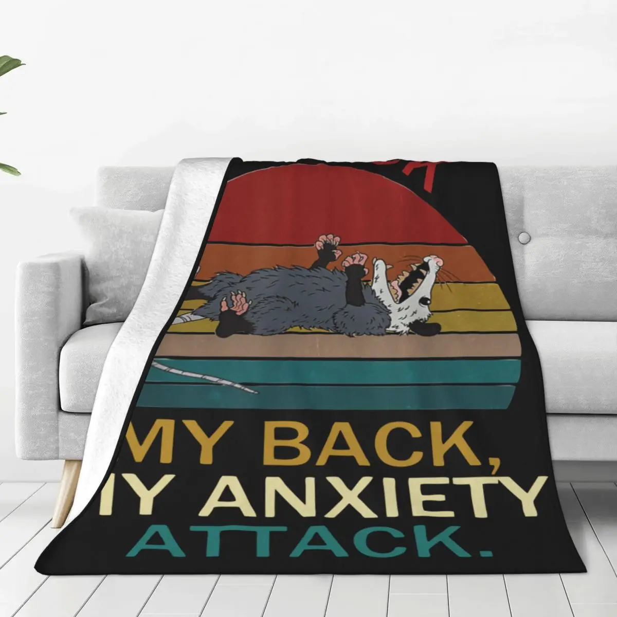 Трикотажное одеяло My Neck Back anxiattack Opossum Sunset флисовое суперпокрывало для самолета