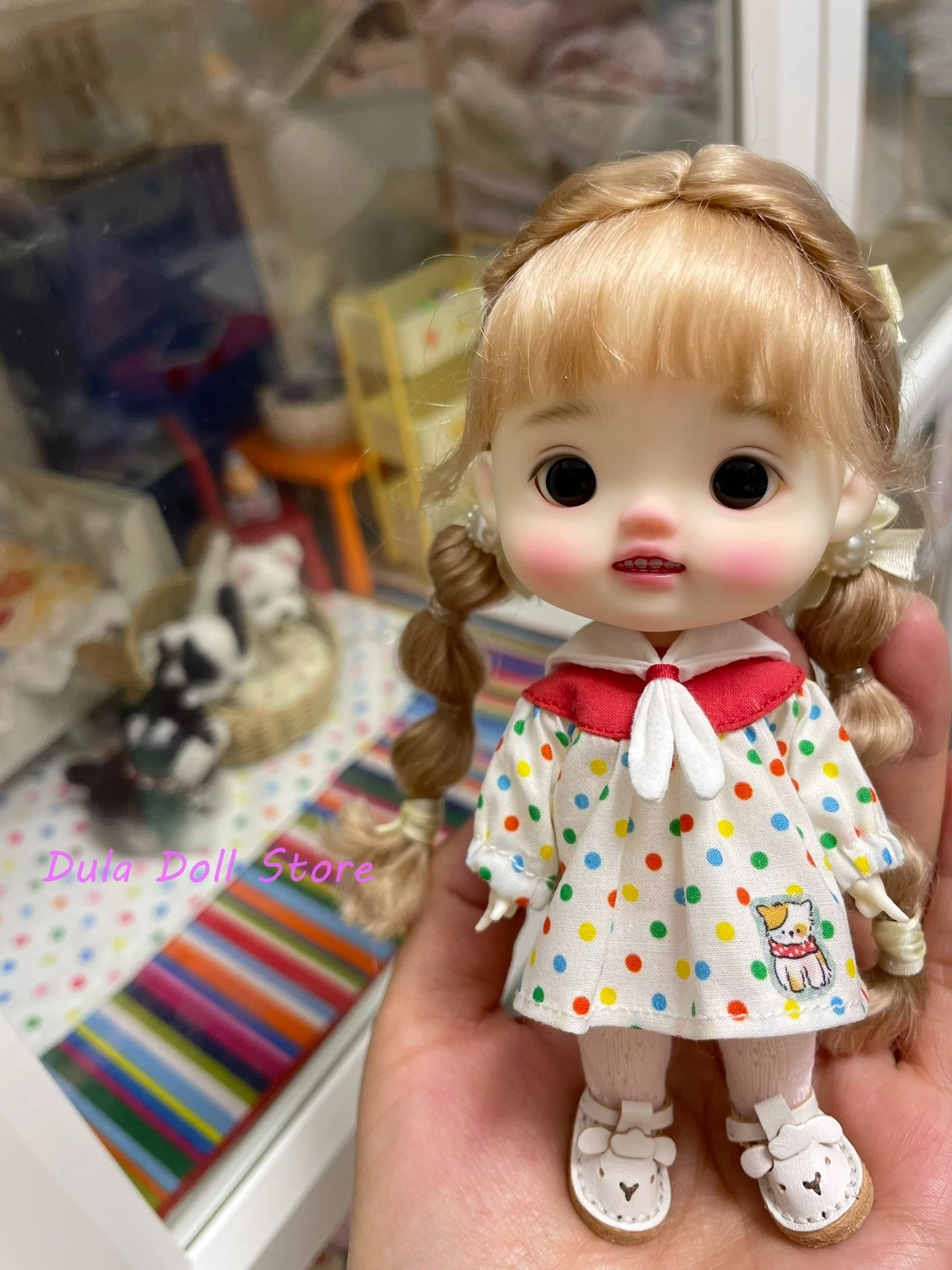 Фото Одежда для куклы Dula Красная юбка в горошек для куклы ob11 GSC №1