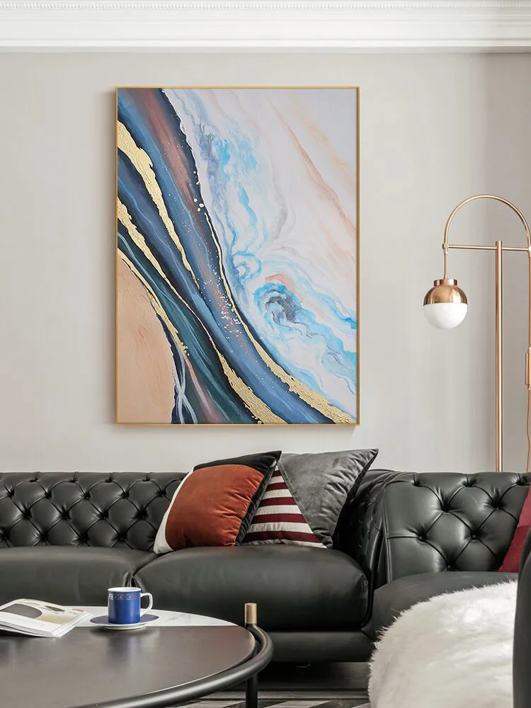 

Hand-painted Oil Painting Porch Decorative Painting Modern Light Luxury Living Room Hanging Painting Abstract Mural