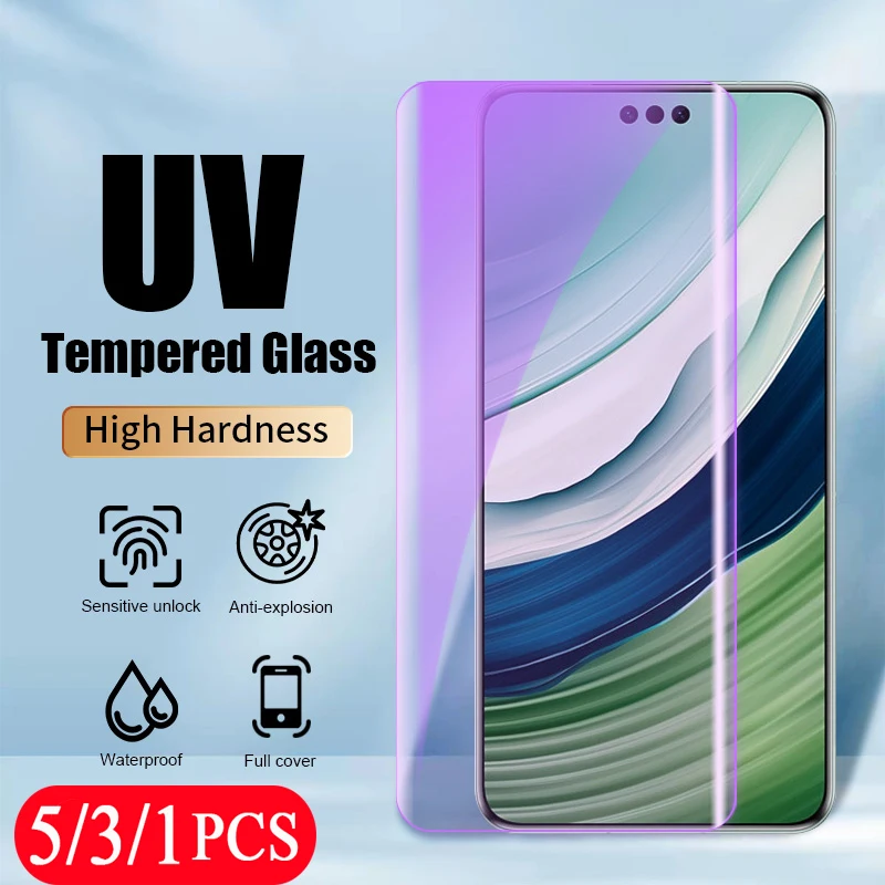 

5/3/1 шт. ультрафиолетовое стекло для Huawei Mate 60 50 pro 40 RS 30 30E pro plus 40E ультрафиолетовое стекло с защитой от синего света Защитная пленка для экрана