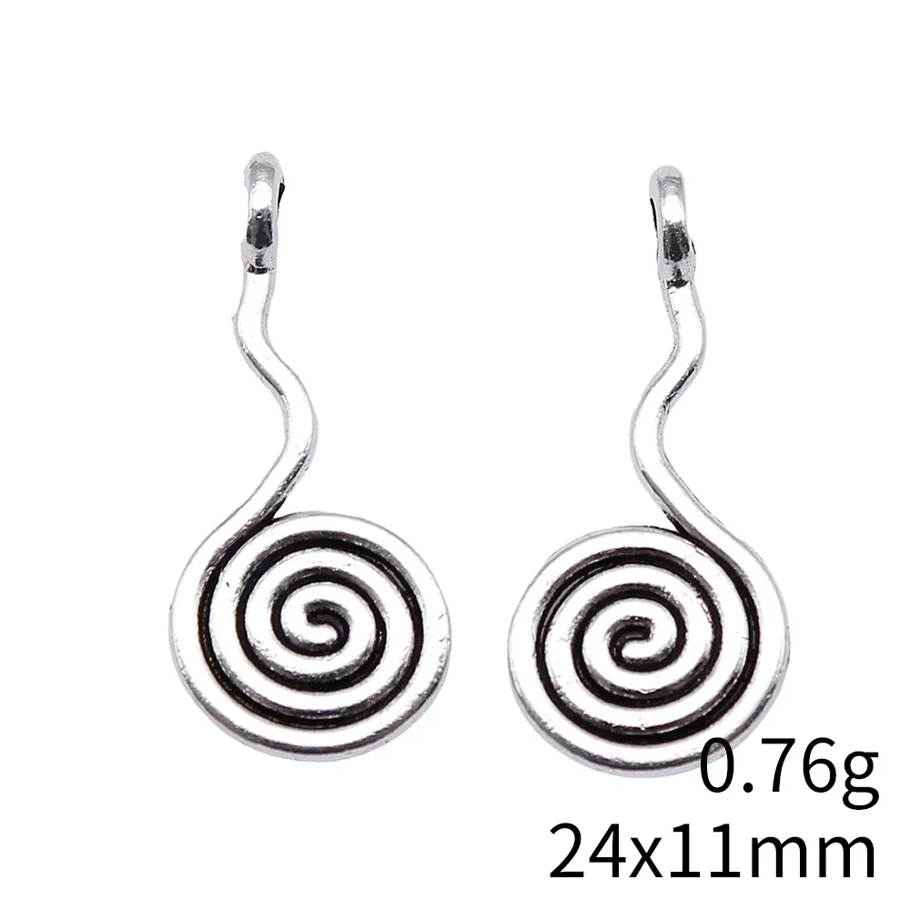 20 шт. 24x11 мм Спиральные вихревые Подвески WYSIWYG античного серебра для изготовления