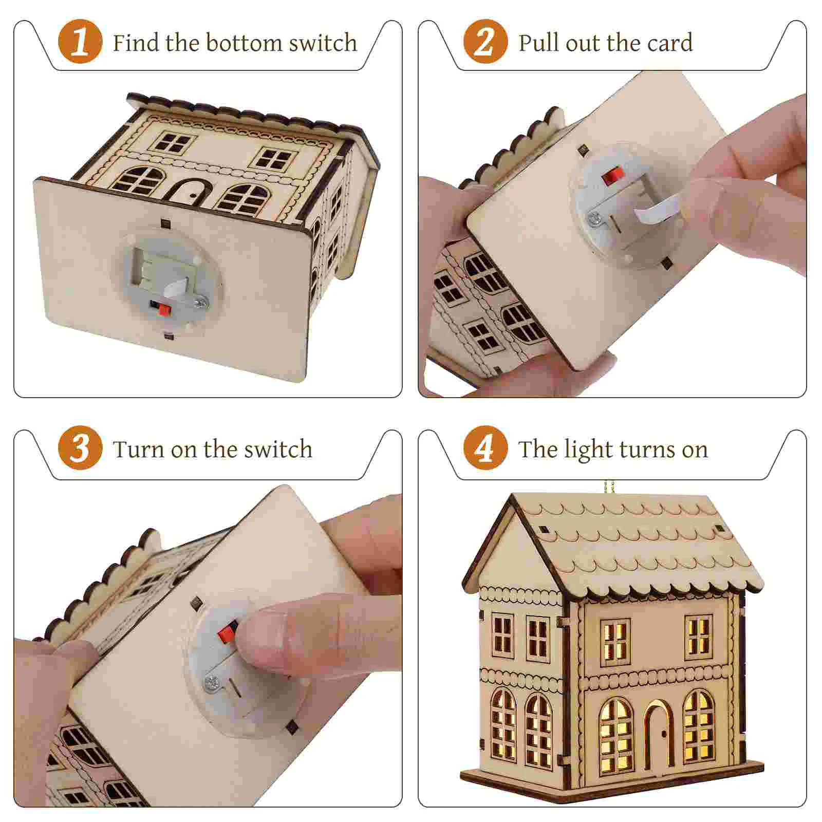 

Креативный Рождественский светящийся домик Tinksky, светодиодный деревянный стол, подвесное украшение для домашнего магазина