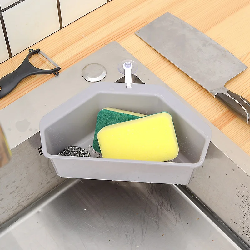 

Drain Rack Kitchen Triangular Sink Organizer Multifunctional Vegetable Fruite Sink Strainer Storage Filter Basket