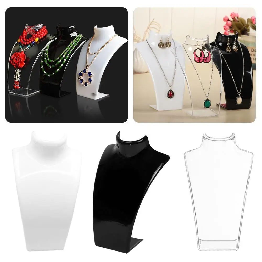 

Acrylic Mannequin Necklace Display Bust Stand Pendant Model Jewelry Holder Chain Necklace Earring Display Stand Shelf Showcase