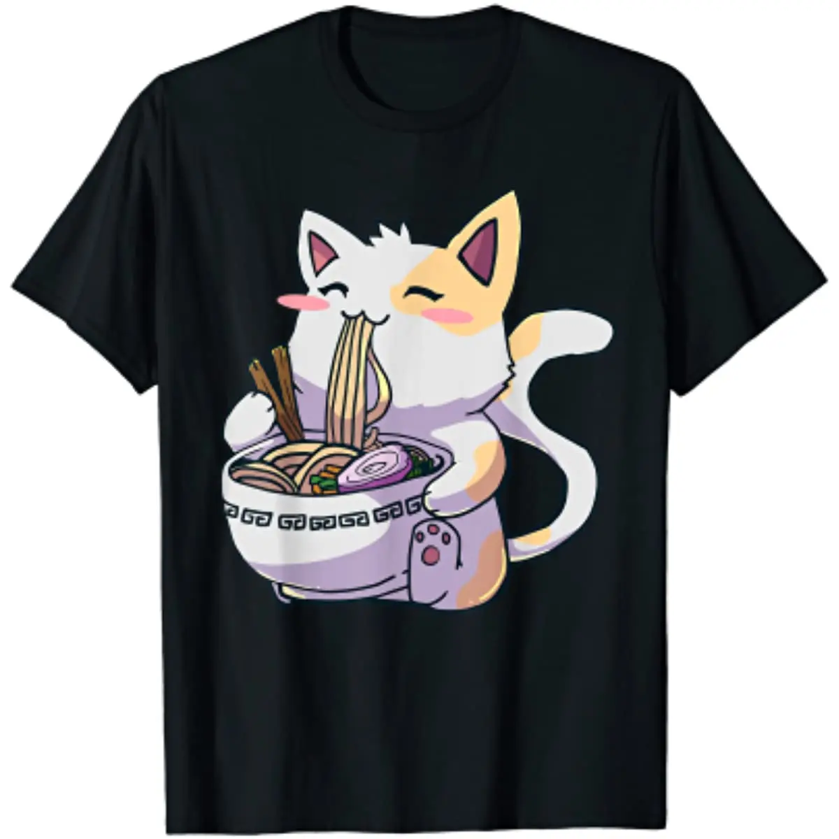

Ramen Cat Kawaii Anime Japanese Kawaii Neko T-Shirt Pro Choice Shirts for Men Vintage T Shirt Tees