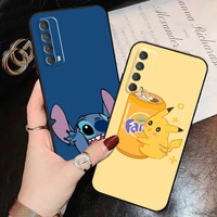 cartoon snoopy phone case for huawei p smart z 2019 2020 2021 p40 p30 p20 p10 lite 5g back funda coque liquid silicon