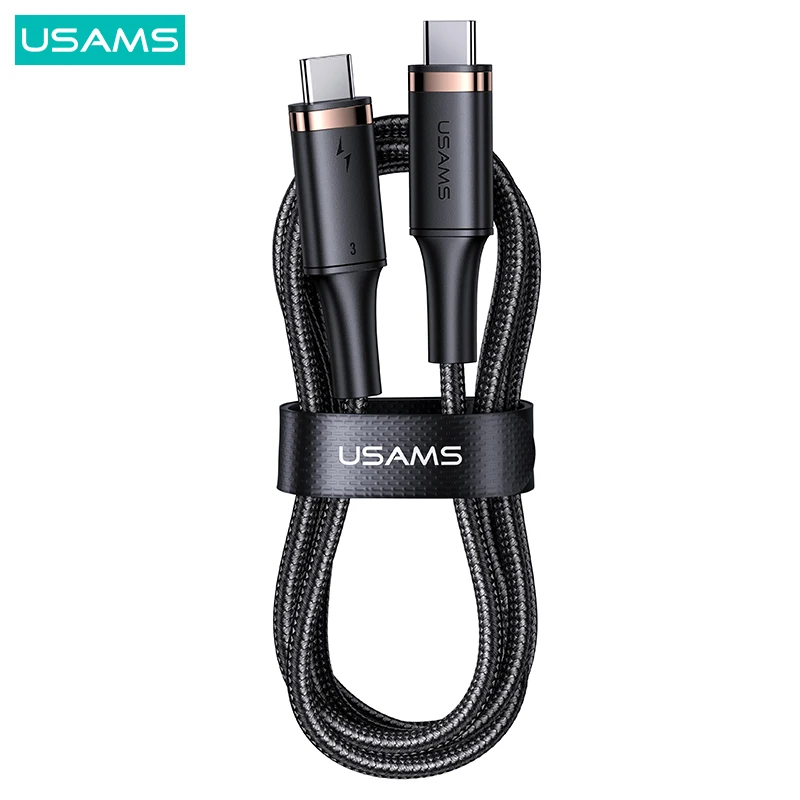 

USAMS U81 6M Aluminum Alloy Type-C To Type-C 100W PD Fast Charging Data Cable For MacBook Pro Huawei Samsung Xiaomi Quick Charge