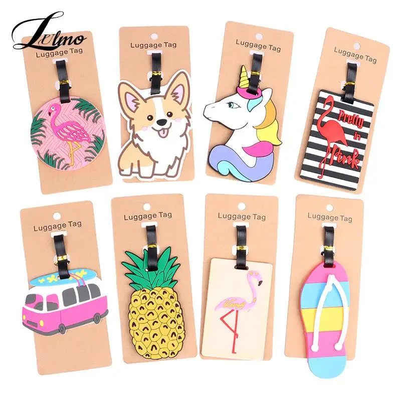 

Travel Accessories Luggage Tag Creative Corgi &Cat Panda Suitcase Fashion Style Silicon Portable Travel Label ID Addres Holder