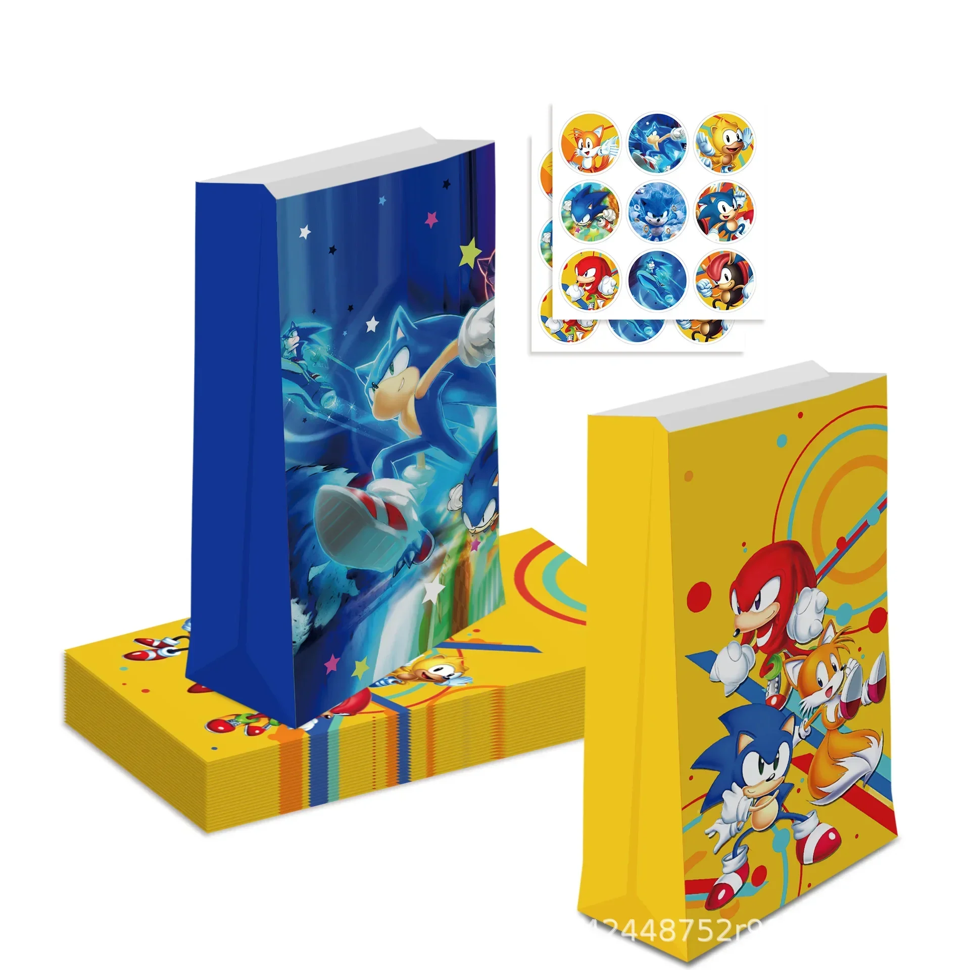 Фото Наклейки Sonic Carnival Party: Синий Ежик, Аниме-персонаж Shadow Tails, Сверхскоростные клейкие стикеры, Декоративные принадлежности, Игрушка №1