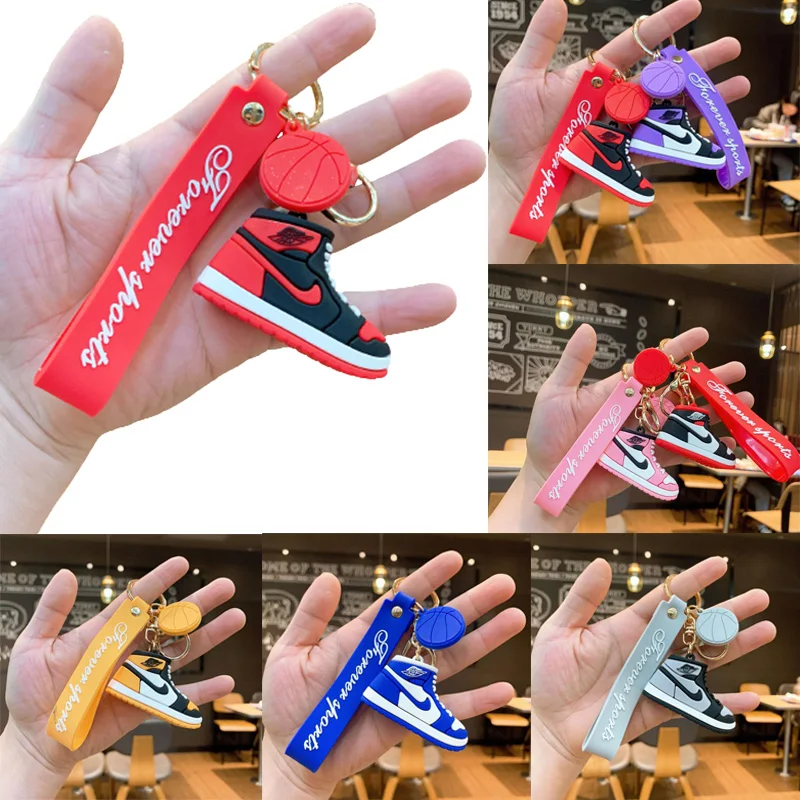 

Милый модный силиконовый ПВХ креативный персональный школьный брелок Aj с подвеской в виде кроссовок и школьного портфеля автомобильный бр...
