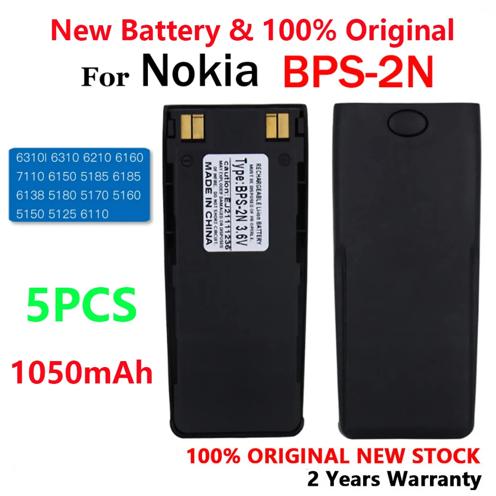 100% оригинал 1050 мАч для Nokia BPS2 BPS-2 BPS-2N 6310I 6310 6210 6160 7110 6150 5185 6185 6138 5180 5170 5160 5150 5125 6110
