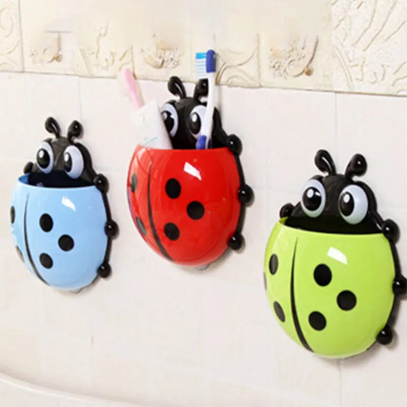 

Cute Ladybird Beetle Toothbrush Toothpaste Holder Storage Rack Bathroom Shelves