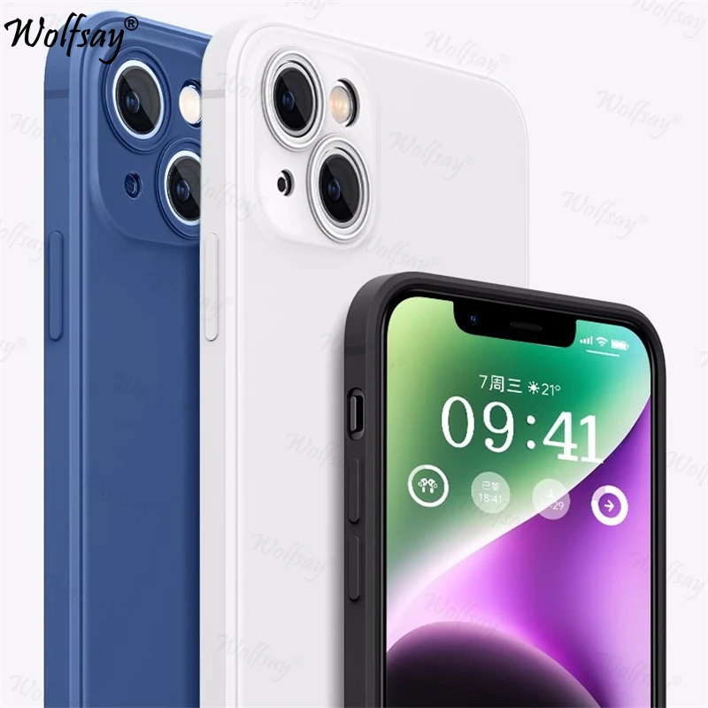 

Яркий чехол для iPhone 14 Pro Max, однотонный чехол-бампер с полным покрытием и жидкостью, чехол для телефона iPhone 14 Pro, чехол для iPhone 14 Plus