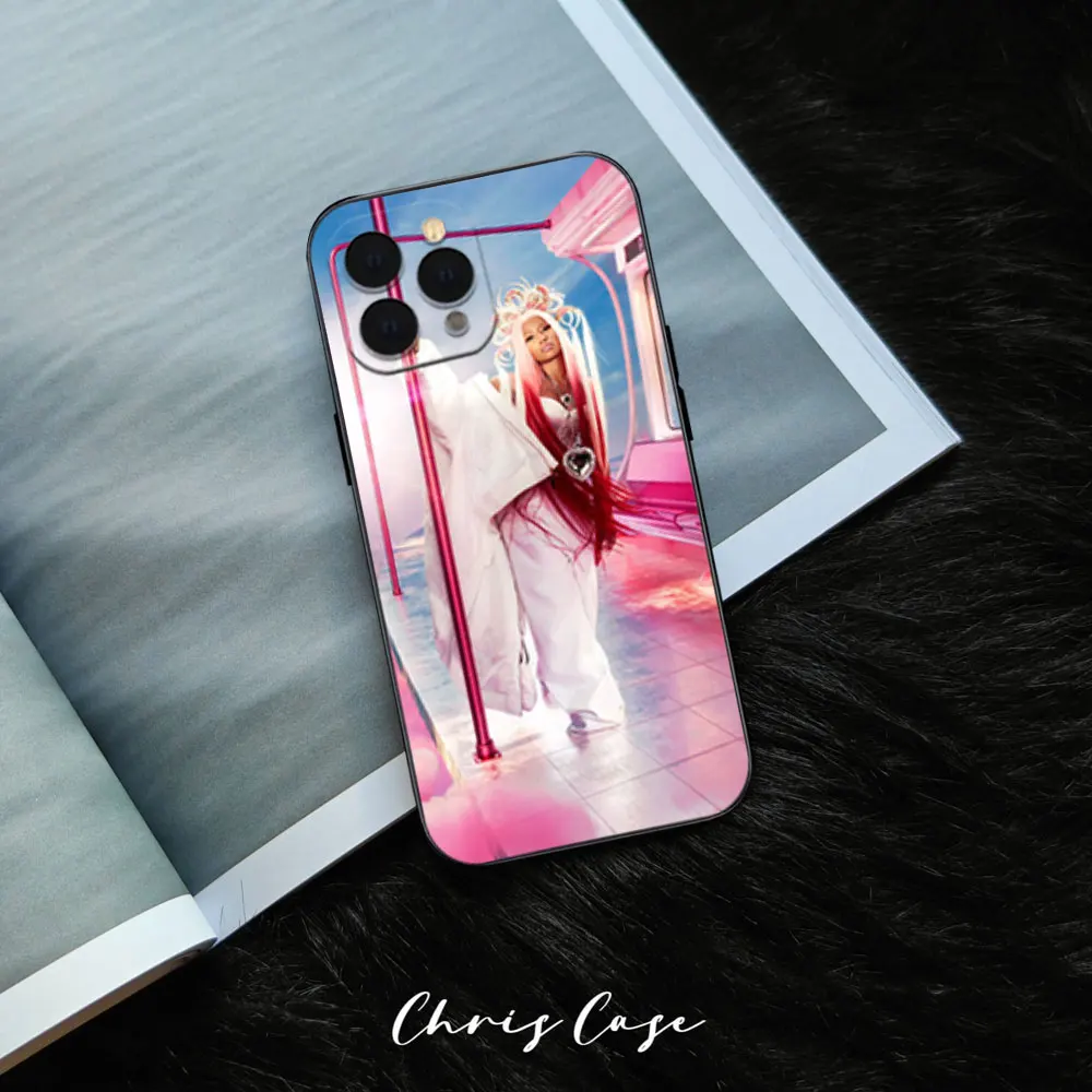 Phone Case For iPhone 12 11 13 14 15 16 Max Pro Plus Black Soft Silicone Cover Singer Nicki M-Minaj