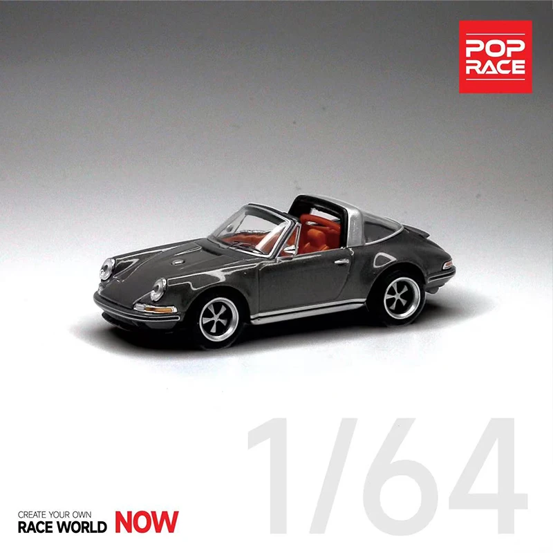 

POPRace 1:64 Model Car Pors 911 964 Singer Targa Roadster - Metal Grey