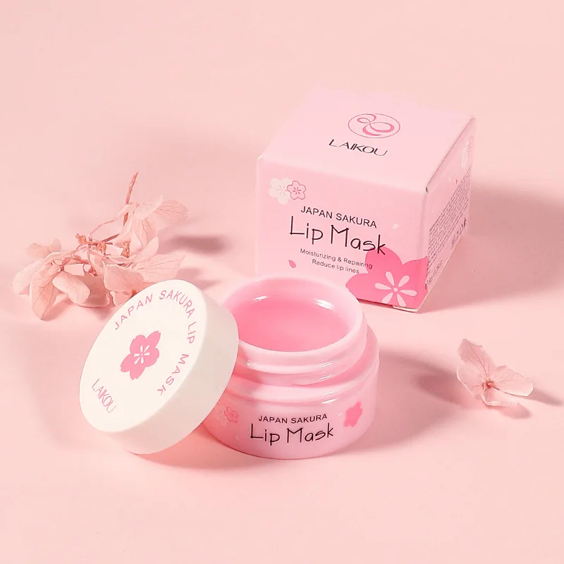 

Cherry Blossom Lip Mask 8g Moisturizing Lip Care Brighten Tighten Control Oil Hydrating Repair Soothe Soften Improve Skin Tone