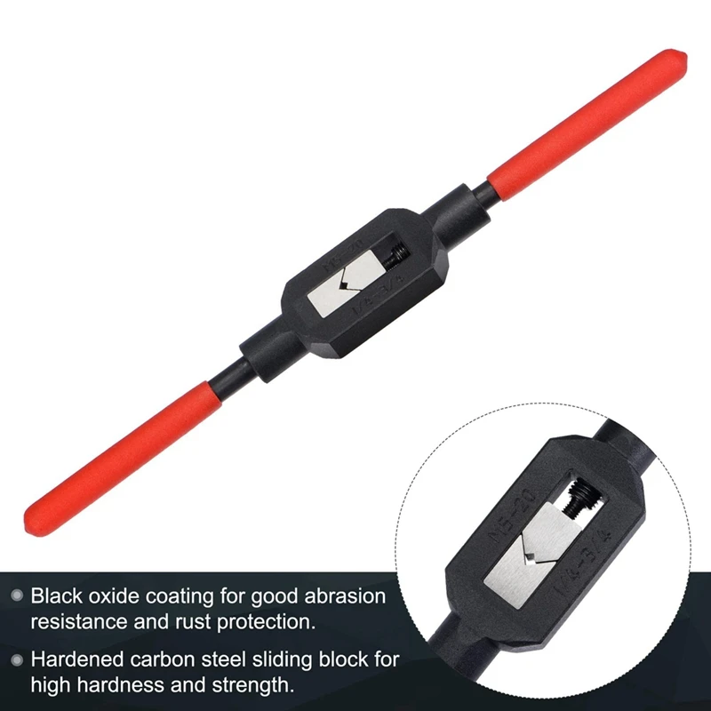 1 шт. Регулируемый ключ-ручка из черной и красной стали для 1/4-3/4 дюймов (UNC/UNF)