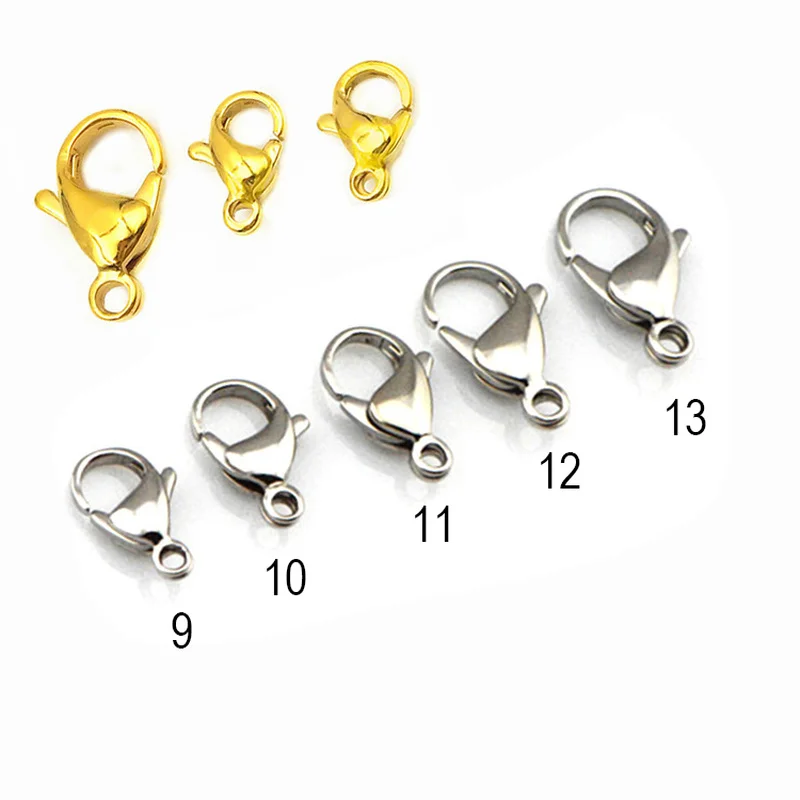 

20Pcs/lot Stainless Steel Silver Gold Color Lobster Clasp Claw Clasps for Bracelet Necklace Chain Connect Diy Jewelry Findings