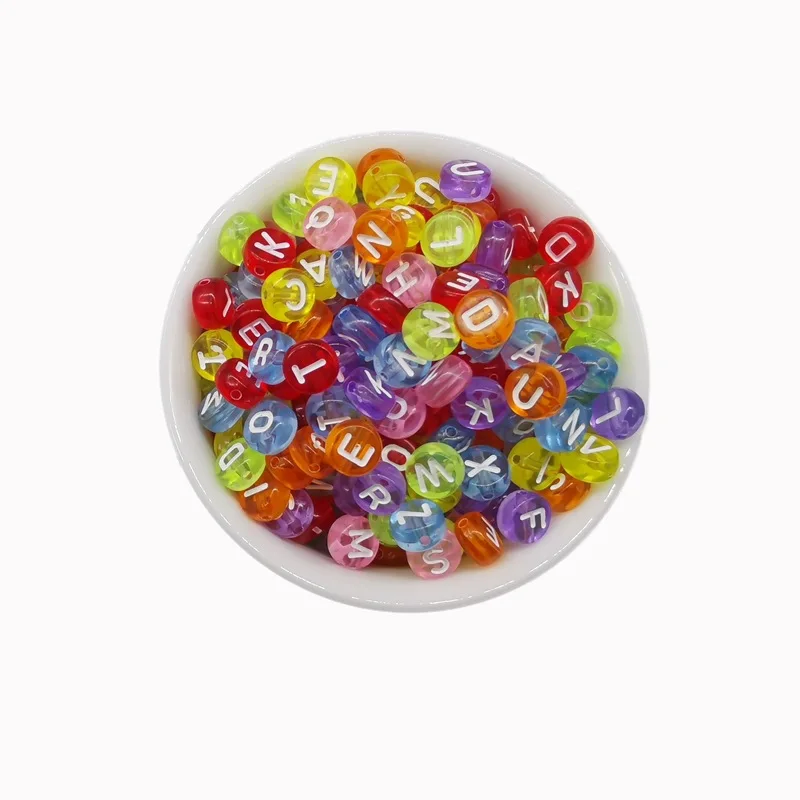 100 шт. 7 мм Смешанные квадратные акриловые алфавитные бусины россыпью разделенные