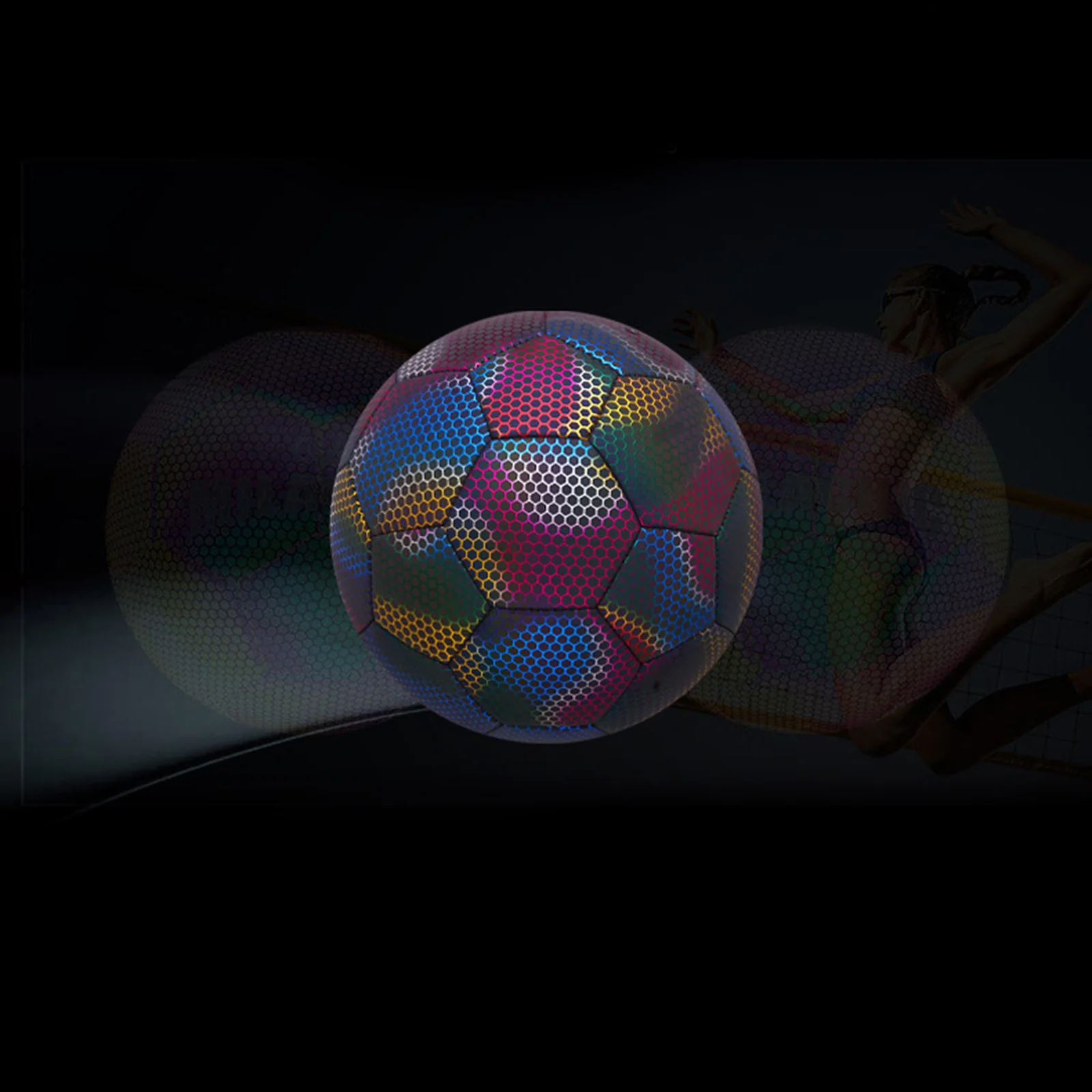 Reflective Football Luminous Football PU Reflective TPU+EVA 1 Set Ball Bag Good Elasticity Luminous Football Sports