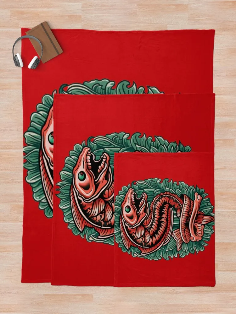 Американское традиционное татуировка рыба-дракон пледы тонкие свободные одеяла