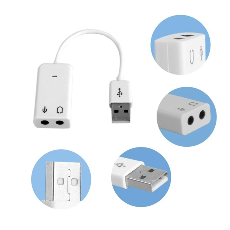 

USB-звуковая карта Виртуальный 7,1 3D Внешний USB аудио адаптер USB к разъему 3,5 мм наушники микрофон Звуковая карта для ноутбука ПК