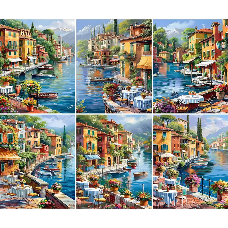 Картина по номерам Деревня потоков Акриловая Краска на холсте Прямая поставка