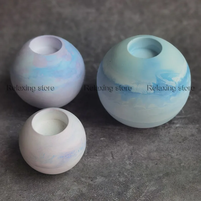 Три размера круглый шариковый подсвечник силиконовая форма ручной работы