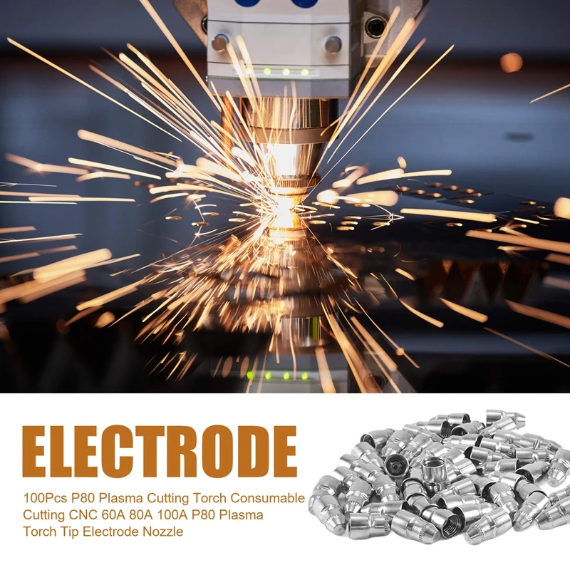 100 шт. P80 плазменный резак расходные материалы для резки с ЧПУ 60A 80A 100A наконечник