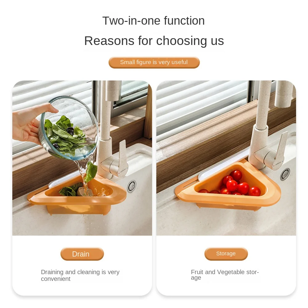 

Kitchen Sink Strainer Fruit And Vegetable Washing Tool Telescopic Thickened Pp Sink Drain Baskets Multi-functional Anti-slip