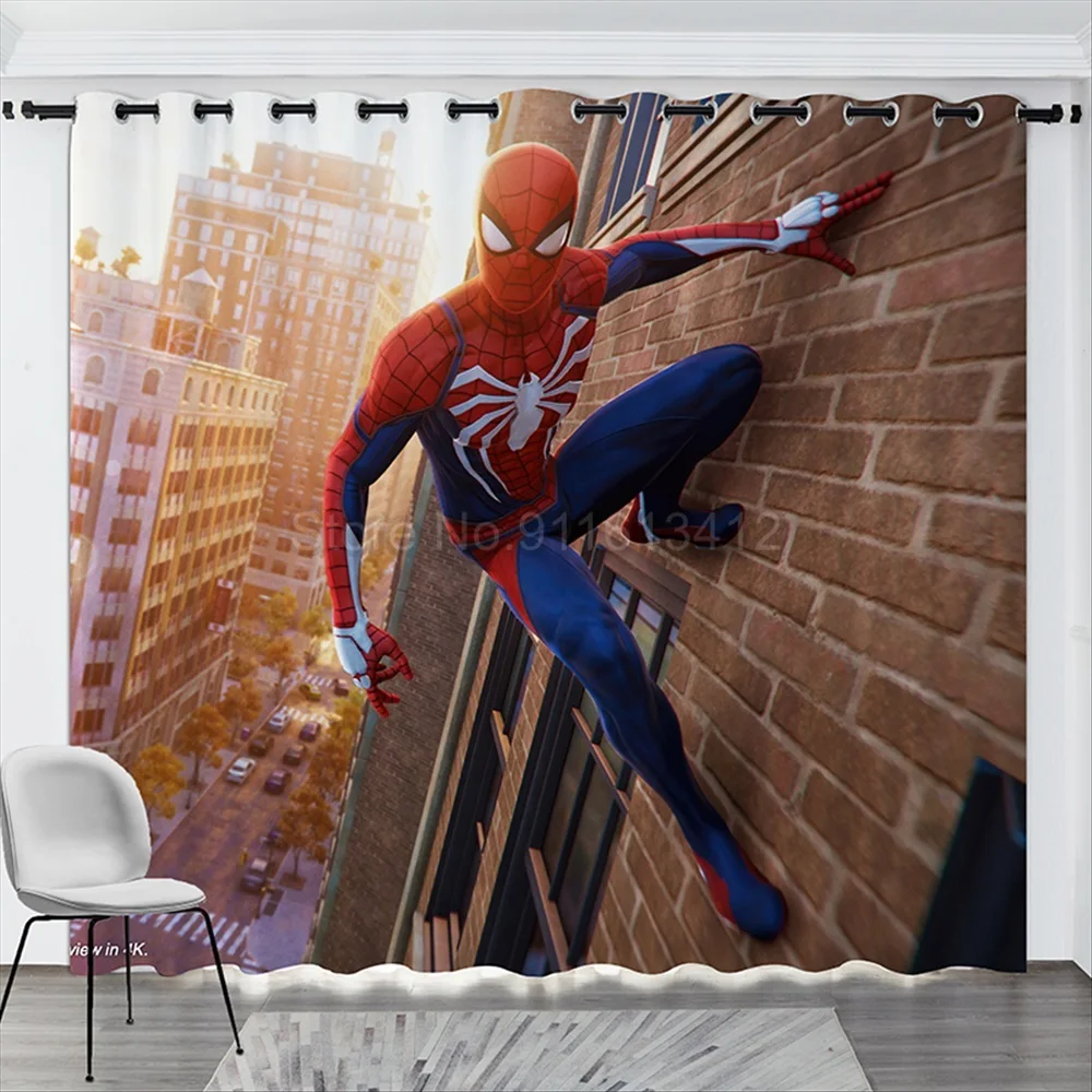 

Шторы блэкаут 3D с героями Диснея, гардины с изображением Человека-паука для спальни, гостиной, кухни, детской комнаты, домашние оконные драпировки