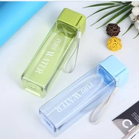 480ml cute new square tea milk fruit water cup for water bottles drink with rope transparent sport korean style heat resistant
