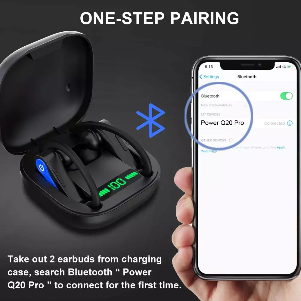 40H Wireless Earbuds Bluetooth 5.1 Headphones Sports Earphones Noise Cancelling Deep Bass Earhooks Headset for Running enlarge