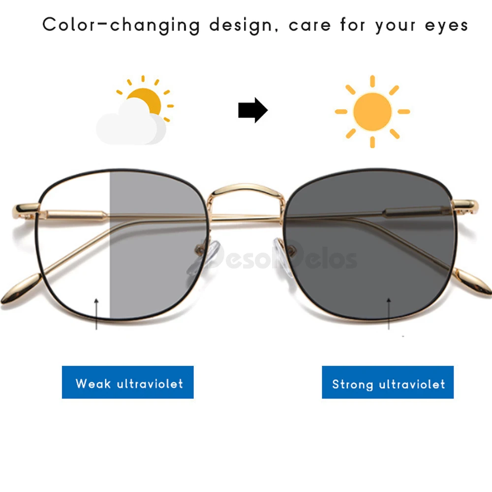 Очки солнцезащитные круглые фотохромные с защитой от синего света, для мужчин и женщин, P047