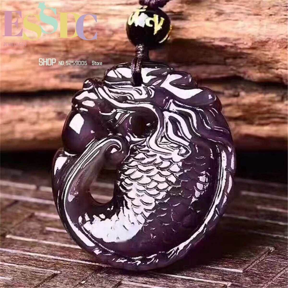 

Natural Ice Color Ling'ao Wins The Championship Pendant Aoyu Dragon Fish Ice Obsidian Amphioxus Koi Lianzhu Jewelry Amulet Gift